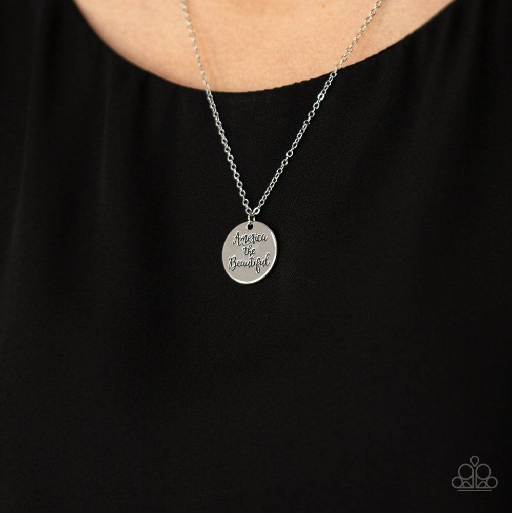 America the Beautiful Silver Paparazzi Necklace